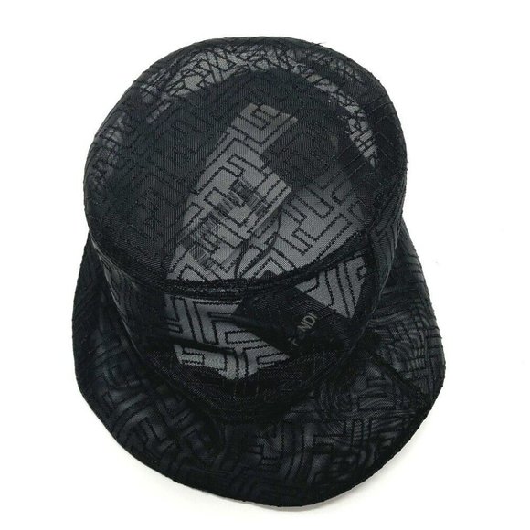 FENDI FF Zucca pattern mesh Bucket hat Nylon Black main image 8